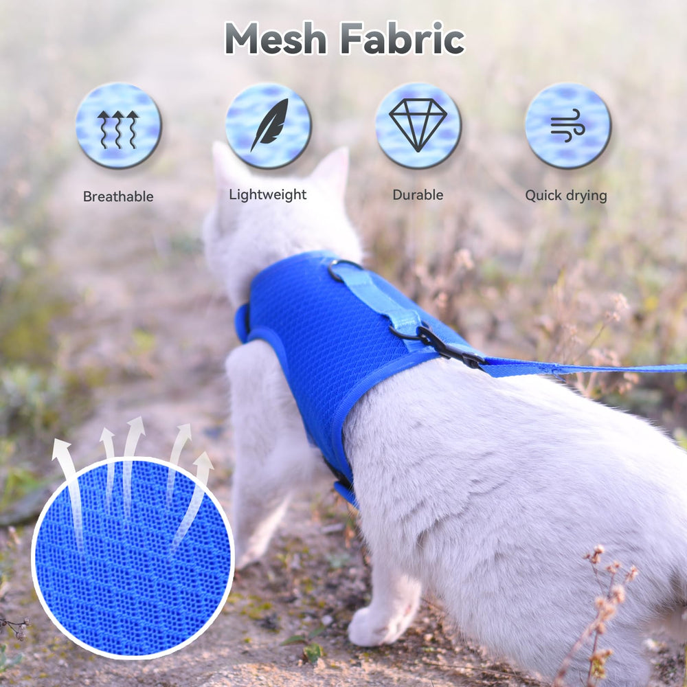 Arnés de gato YIZHI MIAOW con malla transpirable para frescura.