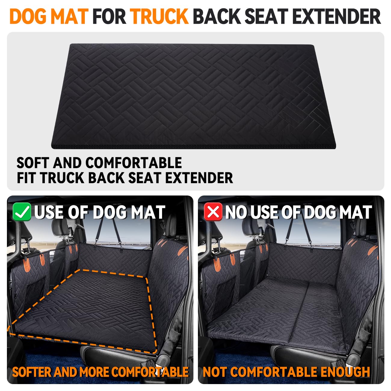 YJGF dog mat in car back seat offers soft padding for on-road coziness