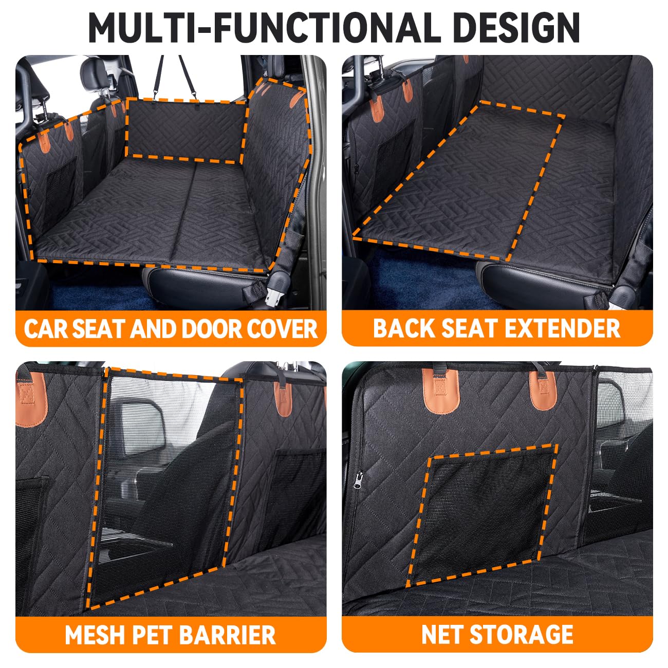 YJGF hard bottom seat extender provides firm support for dogs.