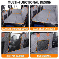 YJGF hard-bottom seat extender provides stable surface for dogs.