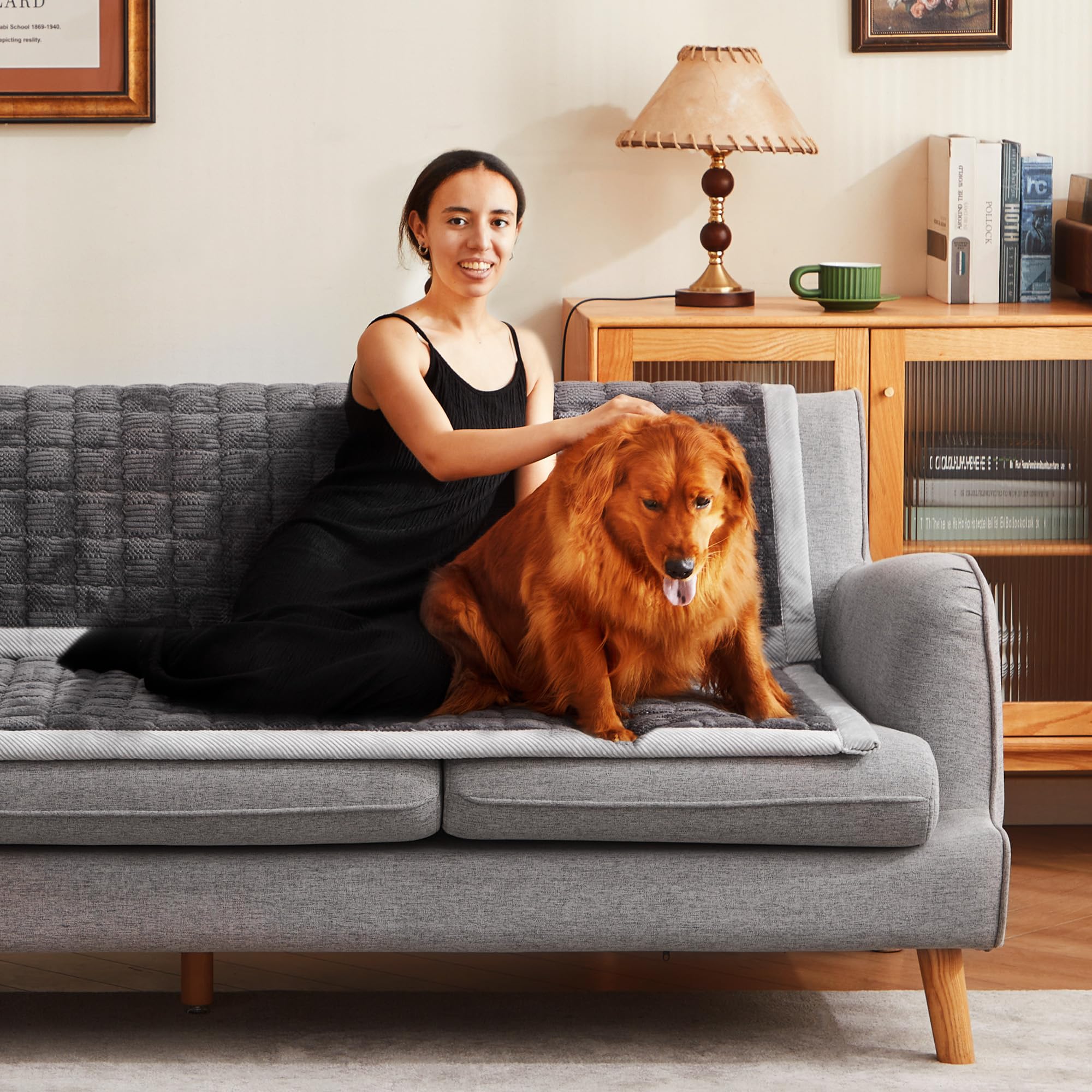 YJSMMXY couch cover on sofa dogs protects furniture while keeping pets comfortable.