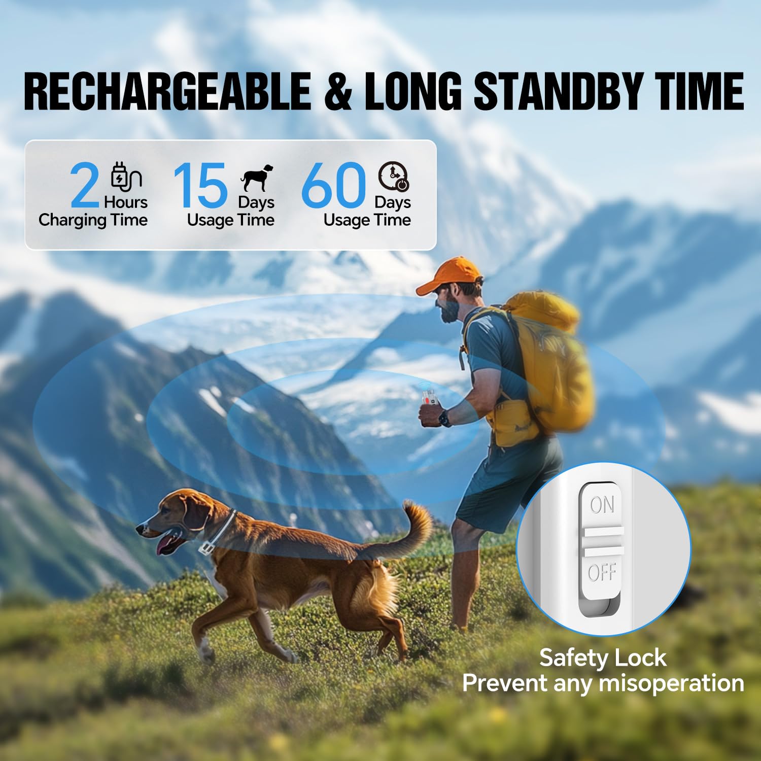 YJWFHPU dog collar remote range 3300ft enables outdoor control during adventures.