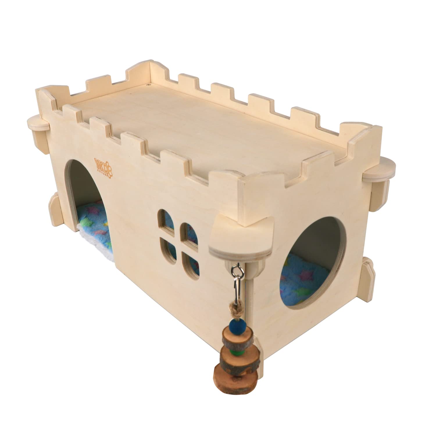 YKD Castle Chinchilla House entry holes enable easy exploration and ventilation.