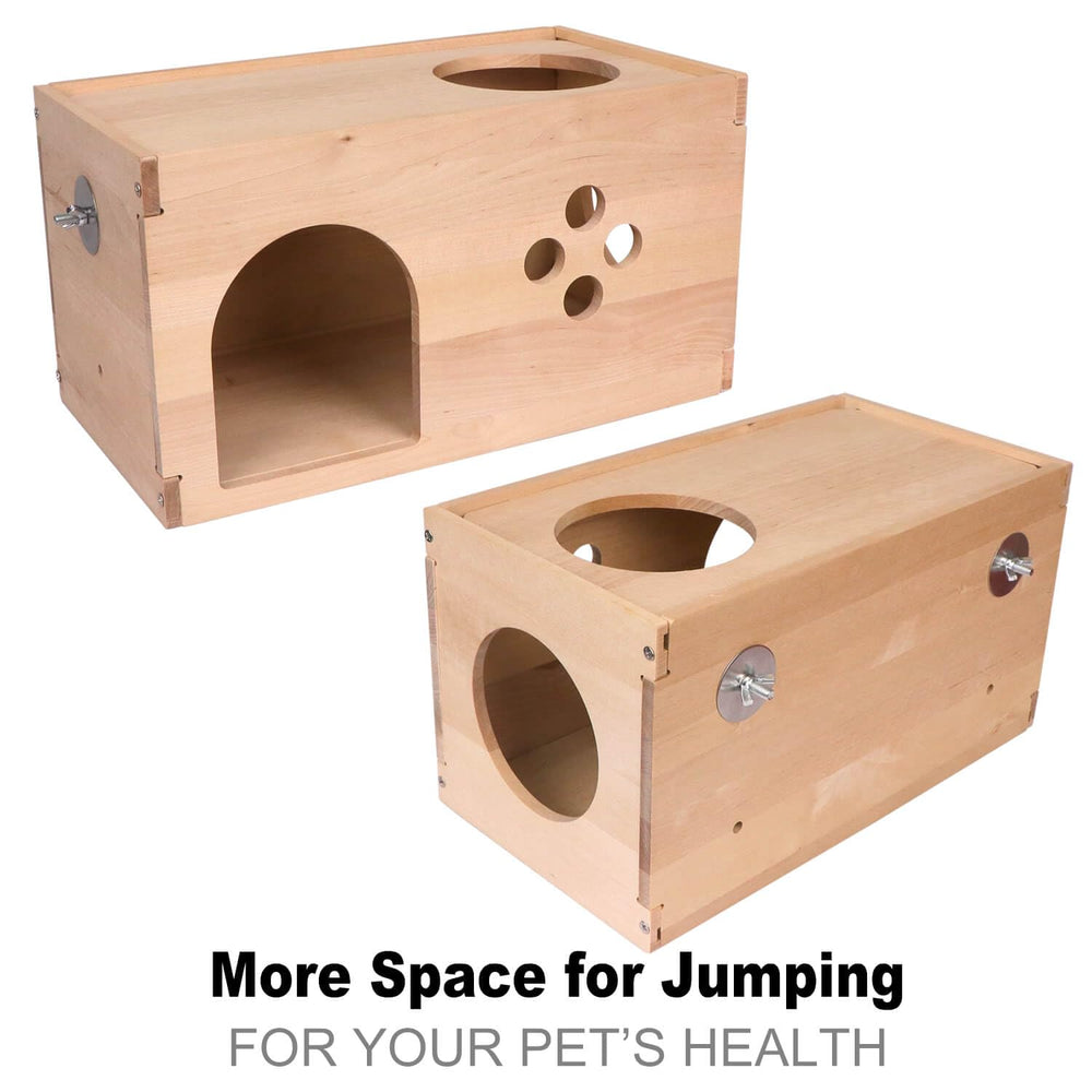The YKD chinchilla house ladder detail demonstrates built-in exercise aid.