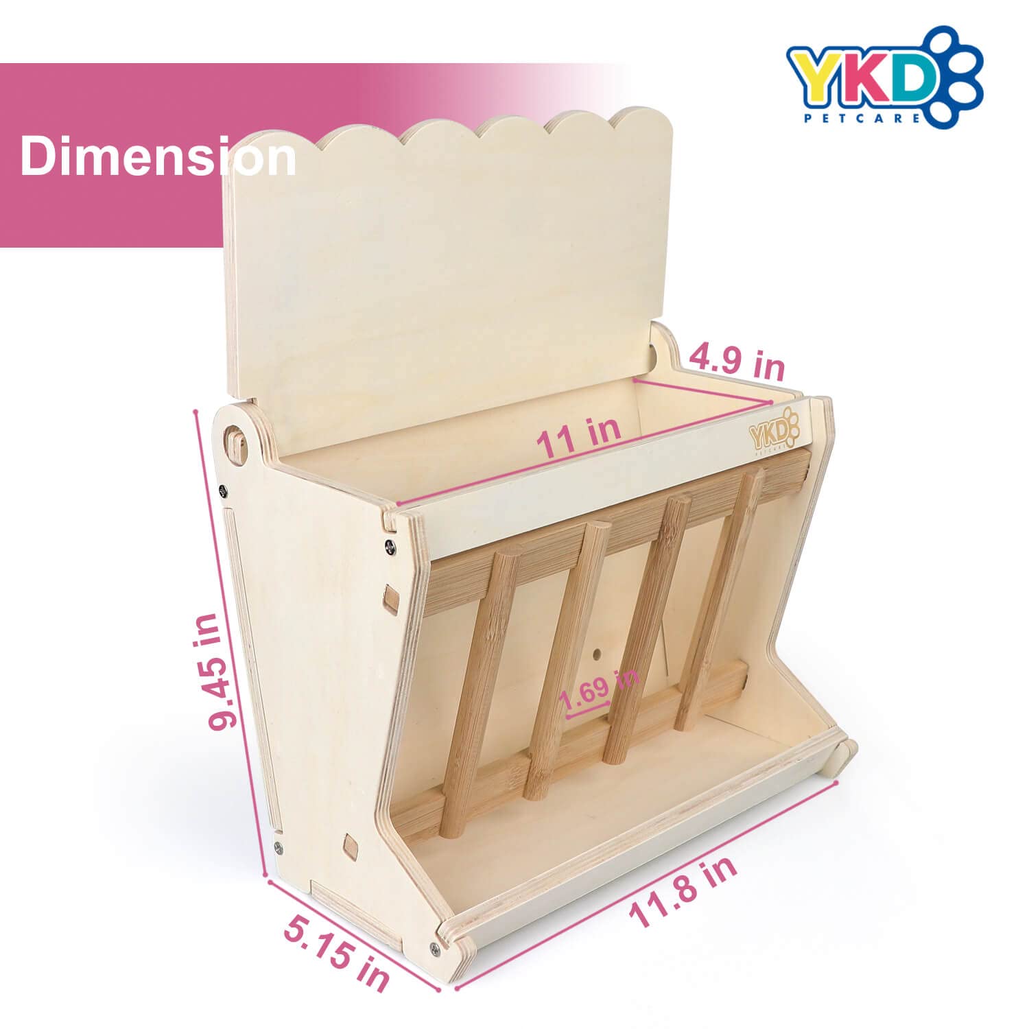 YKD easy-refill top cover simplifies replenishment while keeping hay clean and accessible.