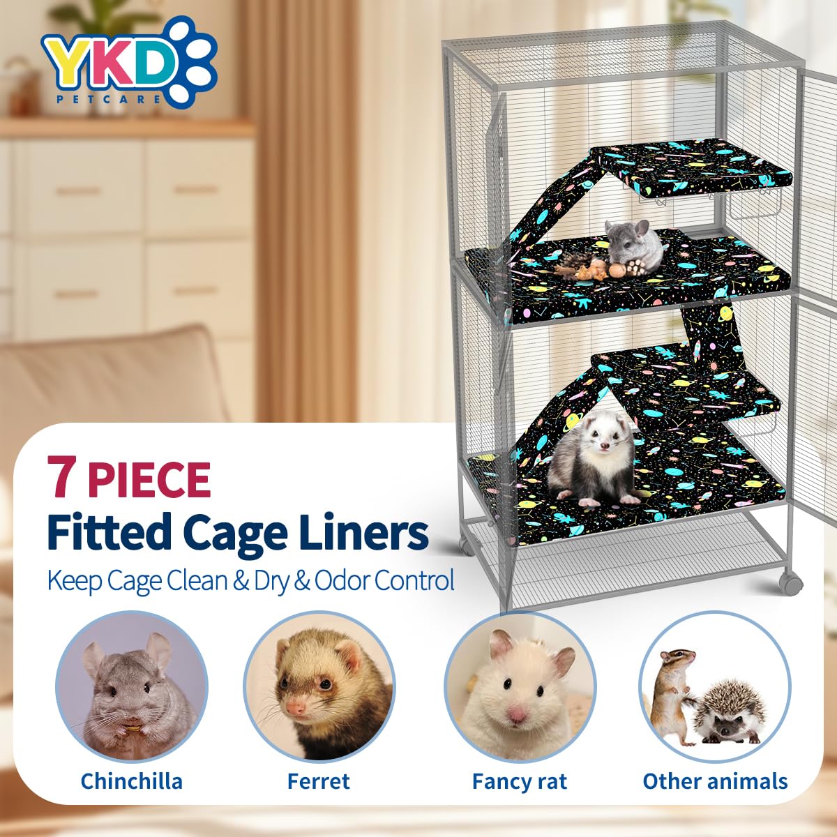 YKD Ferret Nation bottom pan liner with waterproof bottom surface