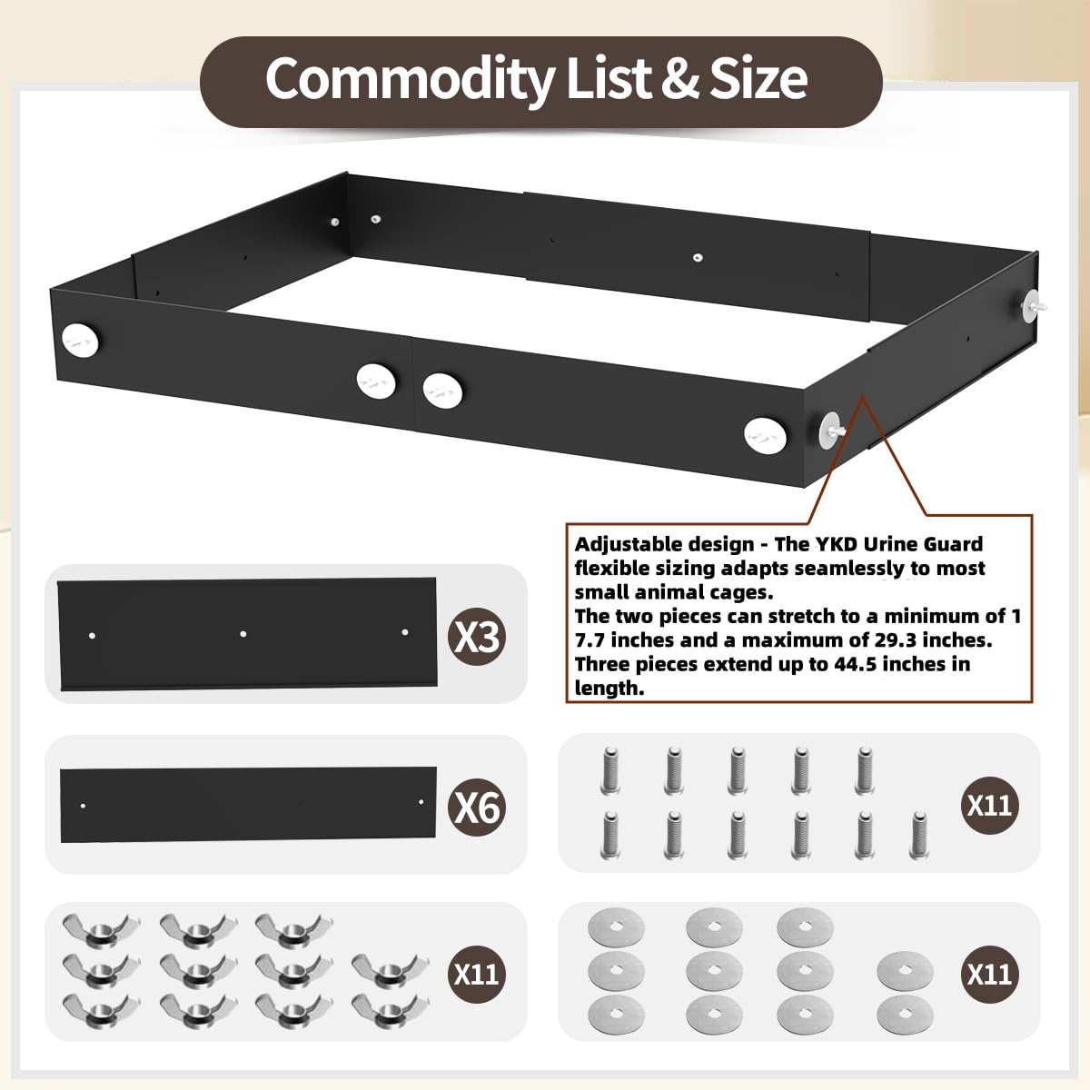 YKD scatter guard prevents bedding and droppings spill