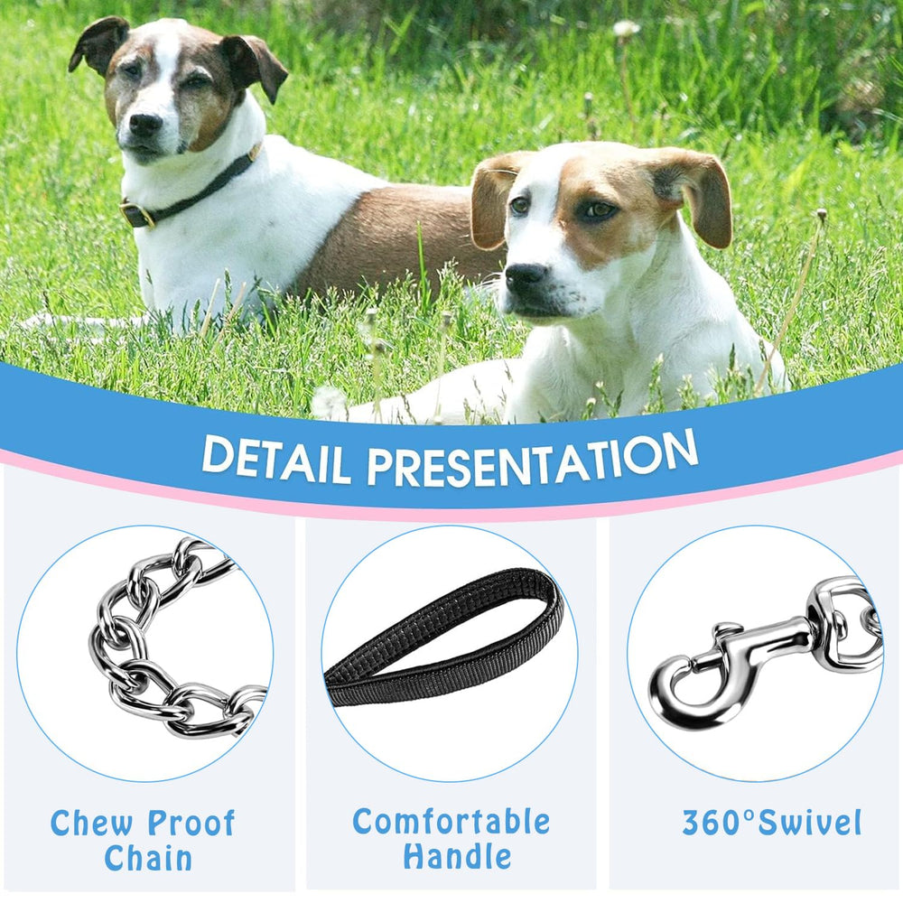 YKISIL chew-proof chain leash closeup shows durable links and secure welding for long-lasting use