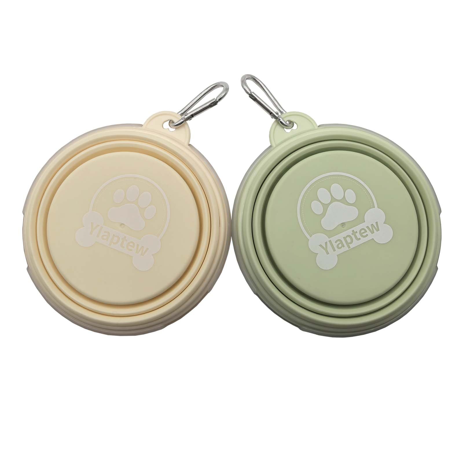 Ylaptew macaron green collapsible bowl with lids for clean storage during hikes
