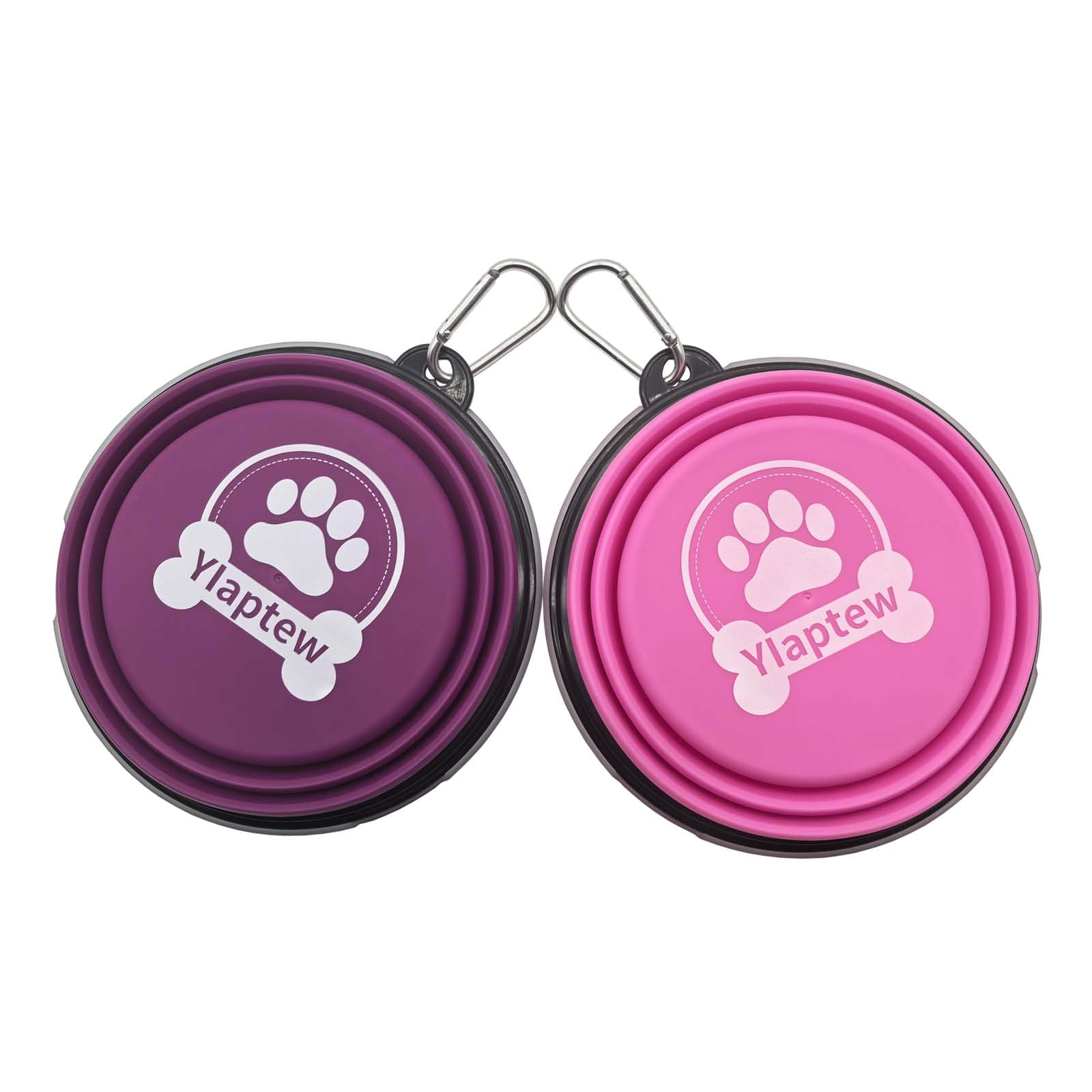 Ylaptew travel dog bowl two-pack folded compact for hikes and camping