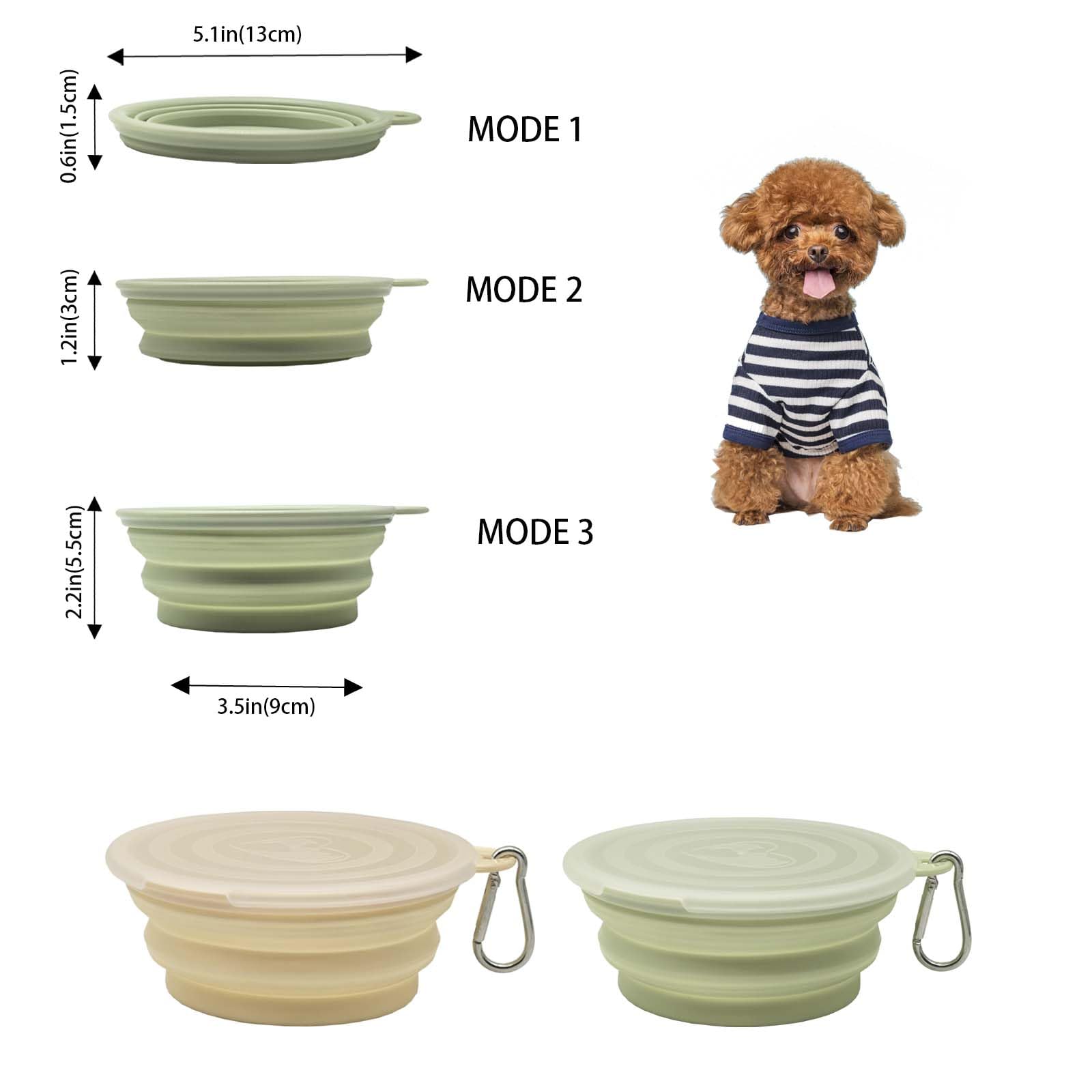 Ylaptew travel-ready silicone bowl suitable for dogs, cats, and small pets during trips