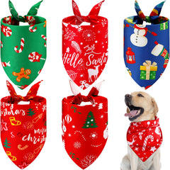 Ylinge Christmas dog bandana pack five reversible styles for festive outfits and photos