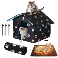 Ylinge outdoor cat house folded view for easy travel and storage.