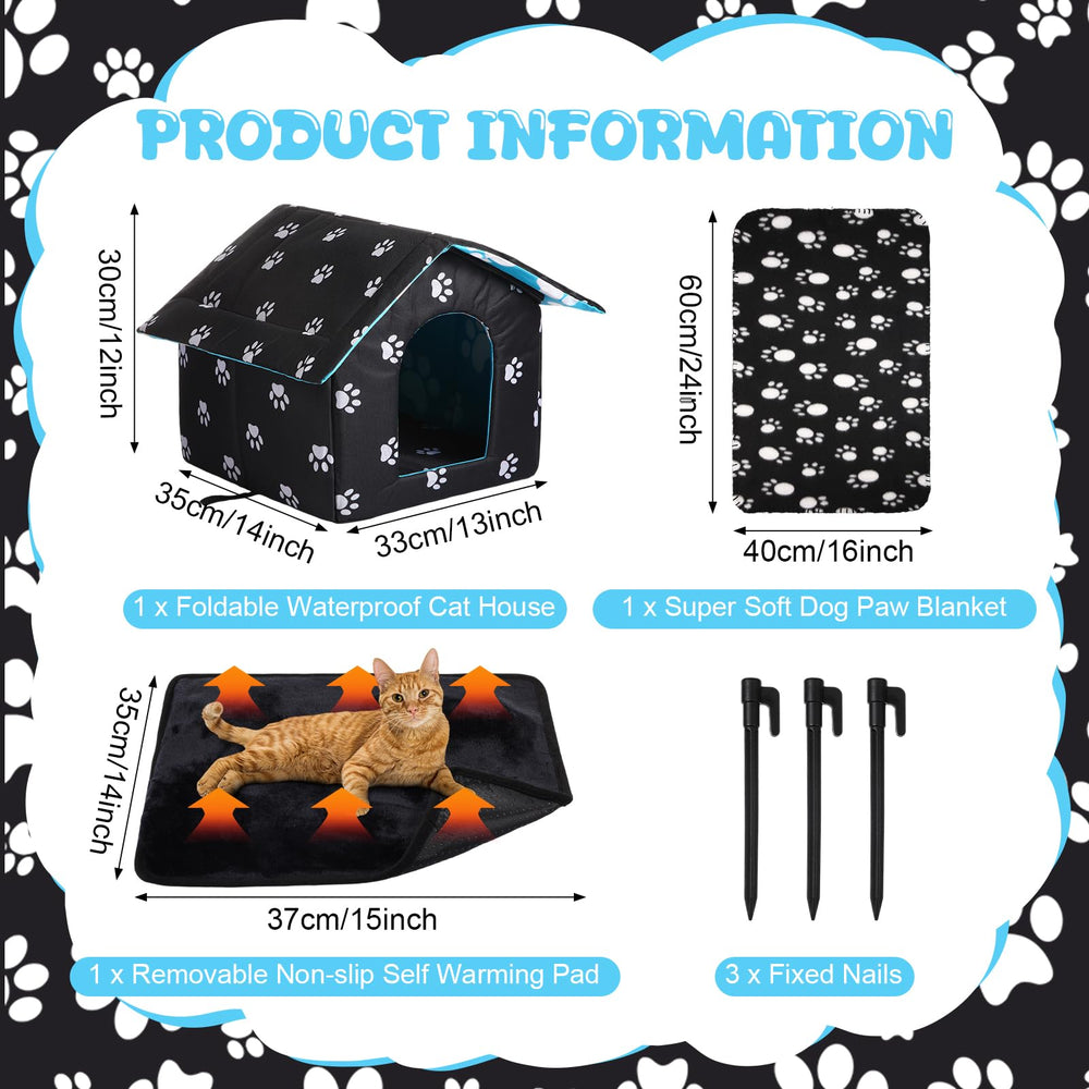 Ylinge outdoor cat house front view shows weatherproof shelter.