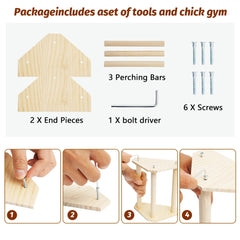 YLSURNY chicken perch in coop supports safe roosting.