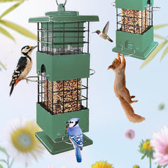 YLTIMER Bird Feeder front view shows sturdy, durable outdoor design for reliable birdwatching.