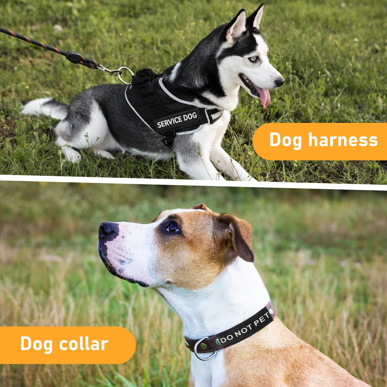 Ymapinc service dog patch shows clear font on black for visibility