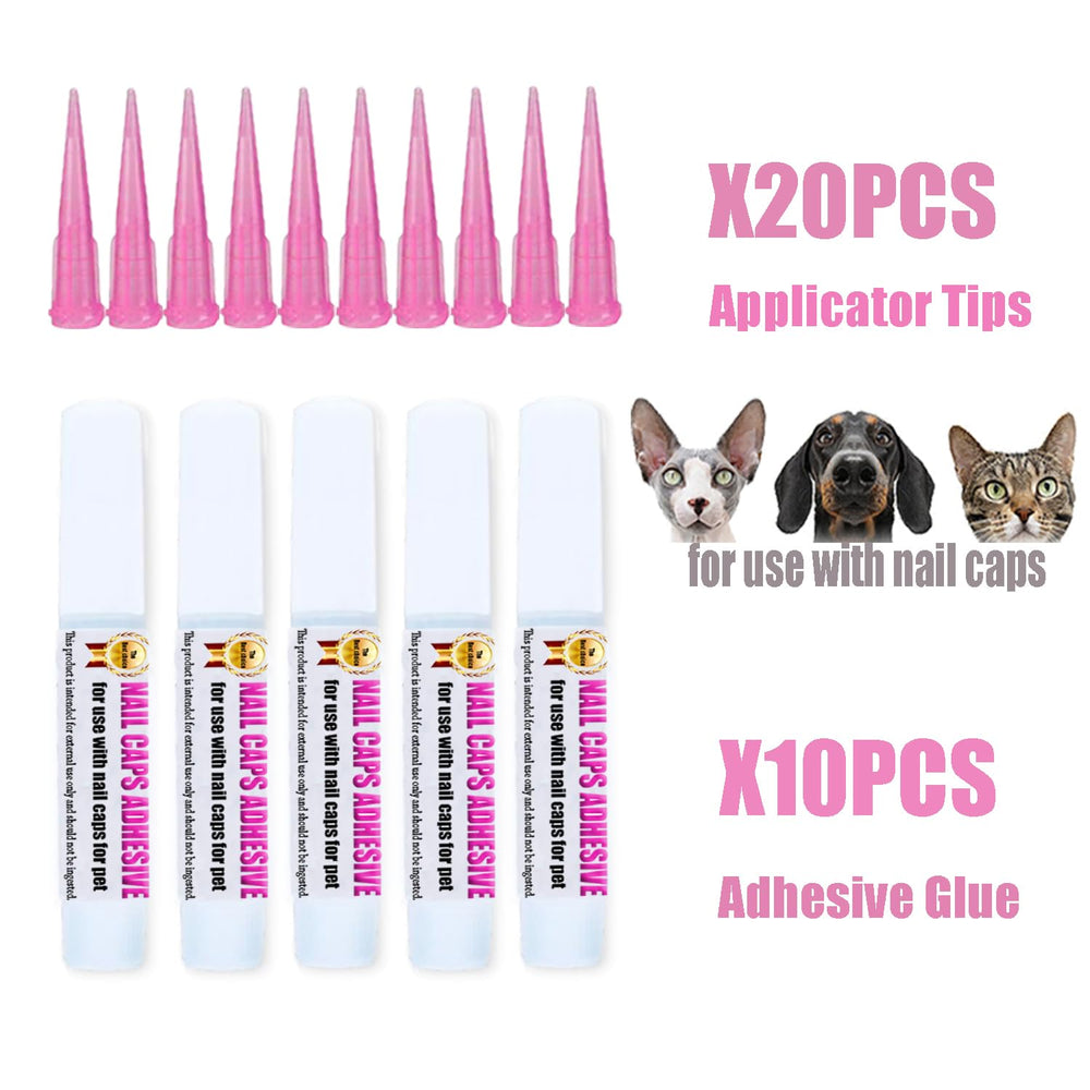 YMCCOOL paw with nail caps being secured using glue