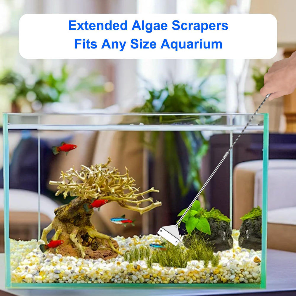 Ymiueip dual-size design fits small and large aquariums for flexible cleaning.