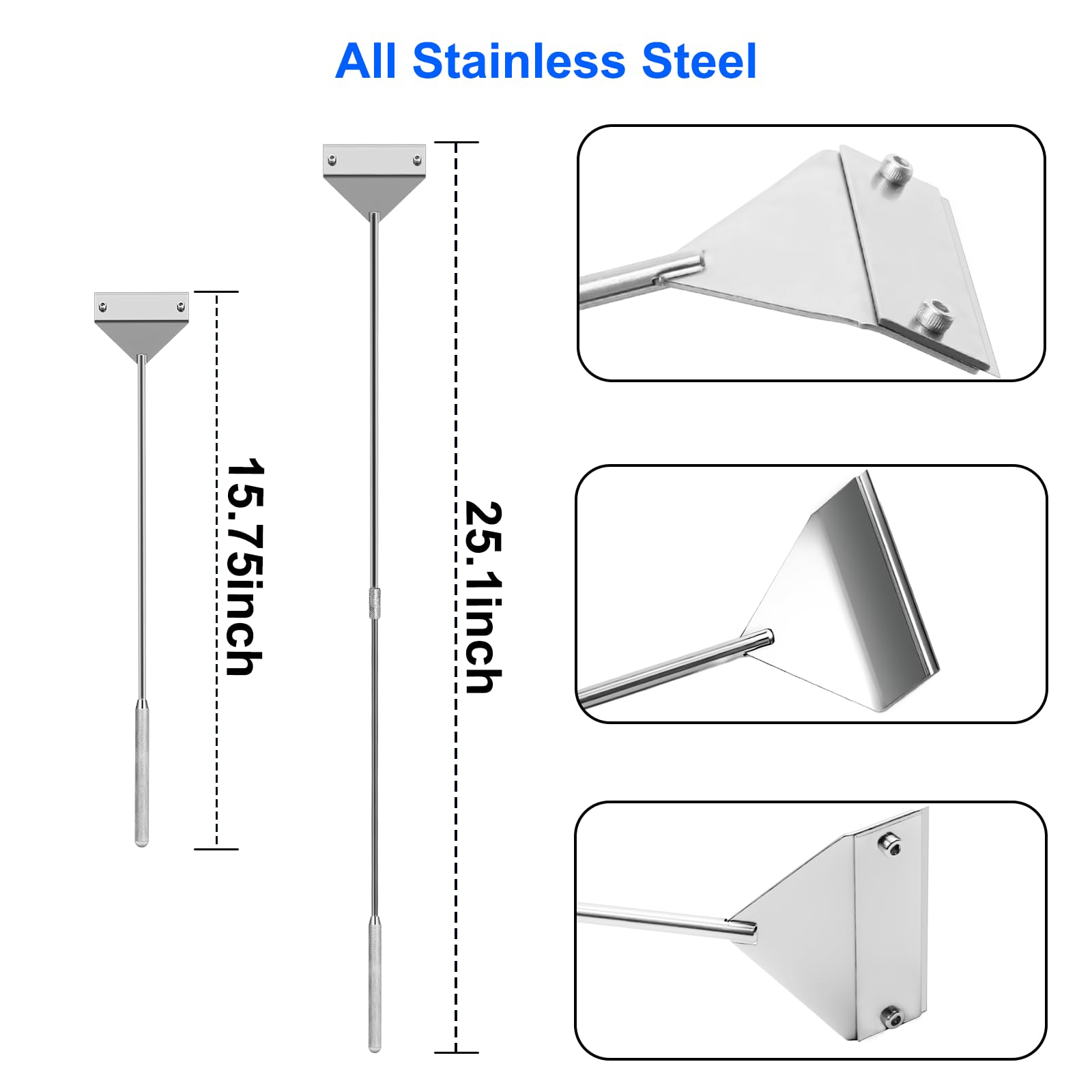 Ymiueip stainless steel aquarium scraper offers rustproof durability for tanks.