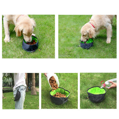 YMETECH collapsible dog bowls folded compactly for pocket or backpack storage.