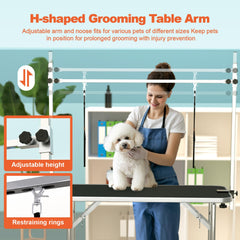 ynhunreth double loops securing a dog during grooming for safety