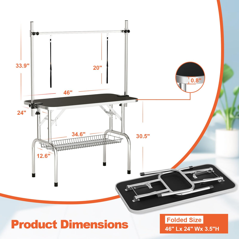 ynhunreth waterproof top with aluminum edge resists spills during grooming