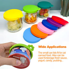 Yobbai cat food cans lids close-up on a 3oz can with seal