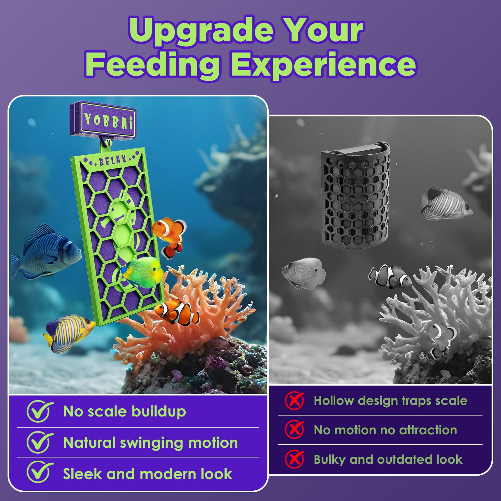 YOBBAI honeycomb grid reduces mess and drifting seaweed debris