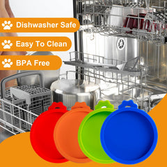 Yobbai silicone lids on cans demonstrating dishwasher-safe durability