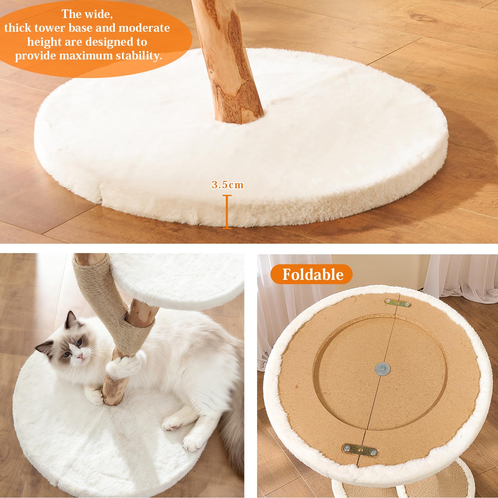 YOCAN cat-tree-tower compact two-tier design saves space in small rooms