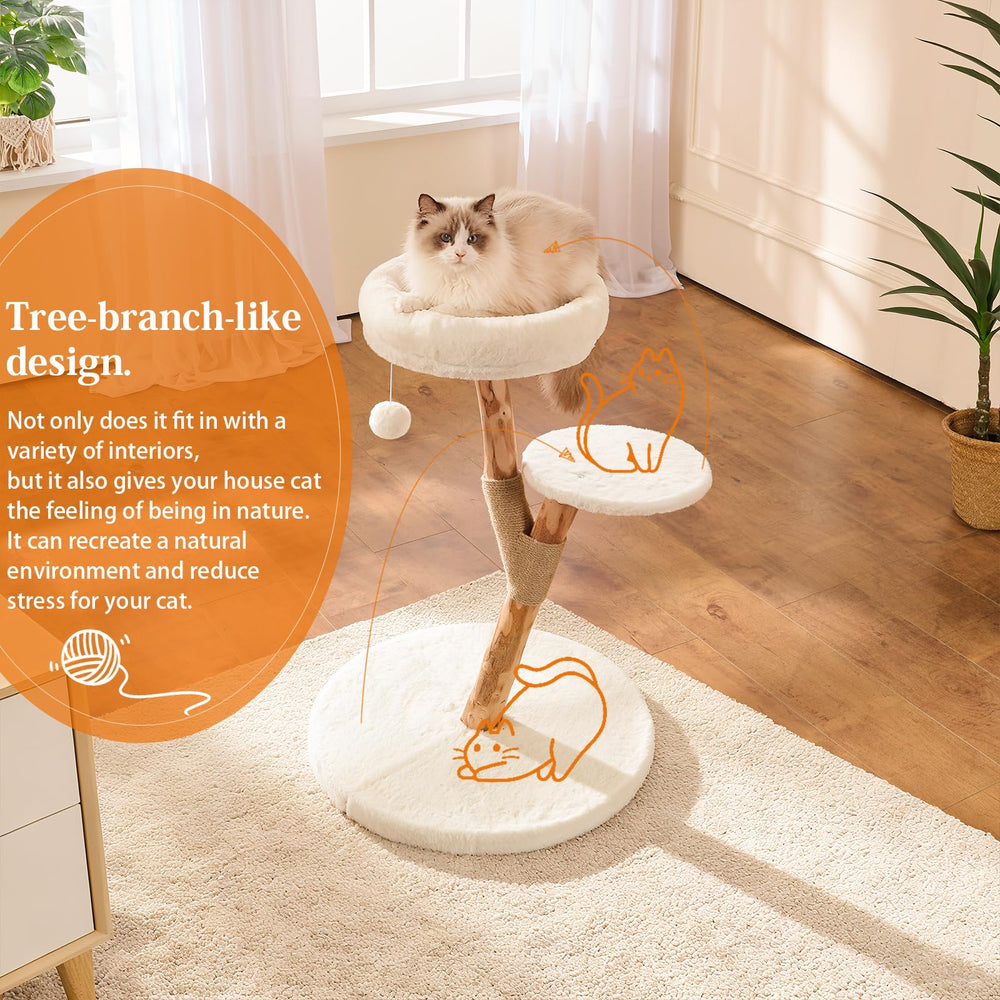 YOCAN cat-tree-tower plush bed provides cozy resting space for cats