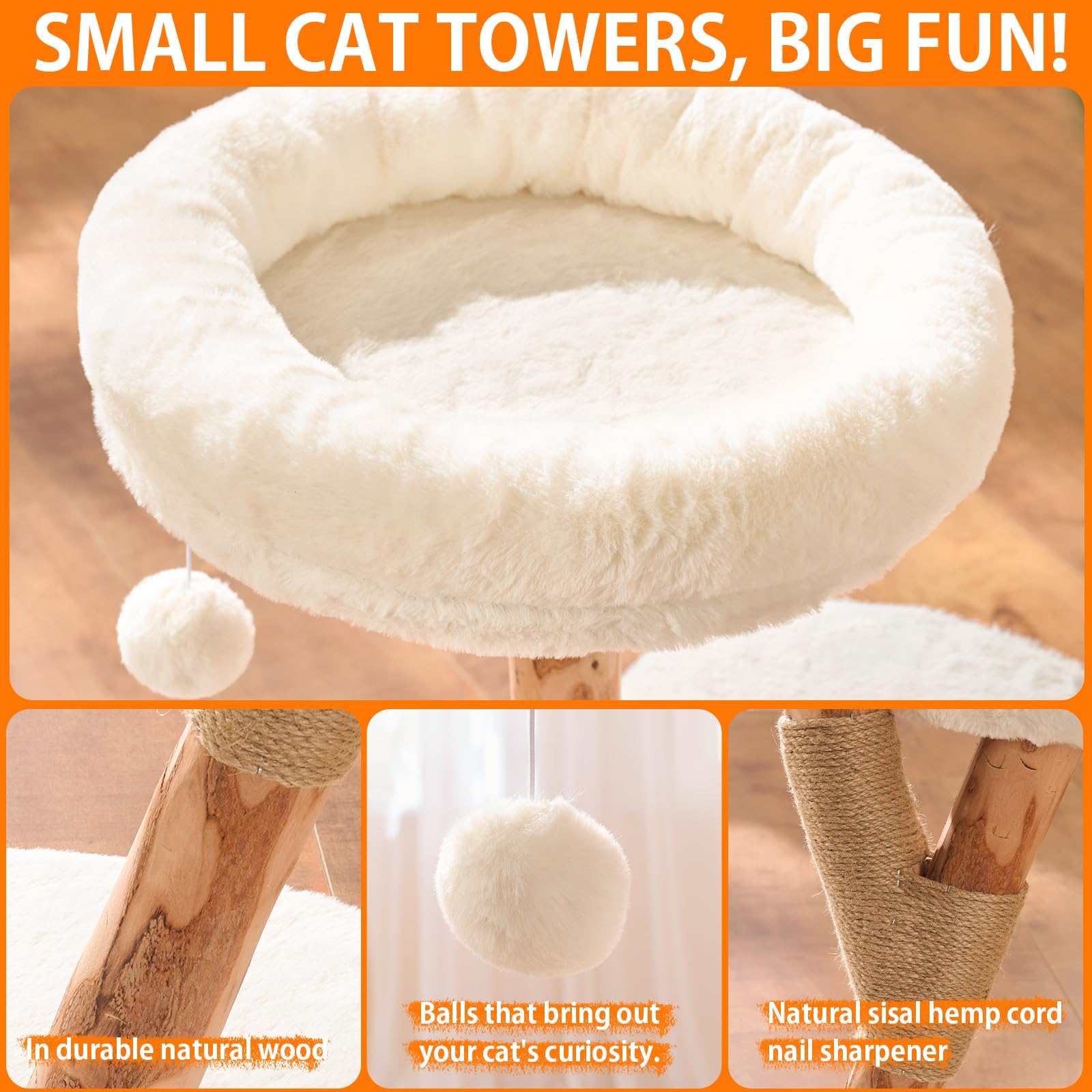 YOCAN cat-tree-tower sisal post promotes scratching to protect furniture