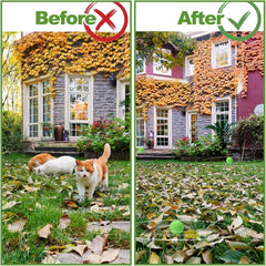 Yocisku cat repellent usage setup demonstrates easy placement around yard.