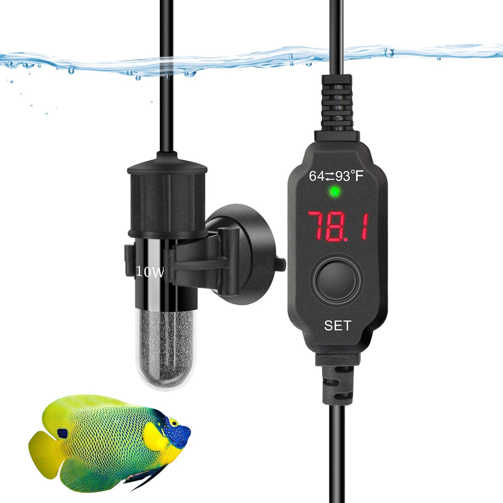 YOFOTHS adjustable mini aquarium heater front view, compact design for small tanks.