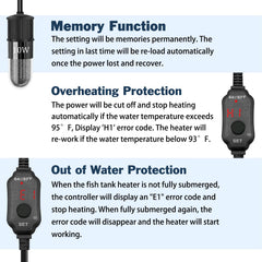 YOFOTHS 2.36-inch heater fits tiny tanks without crowding.