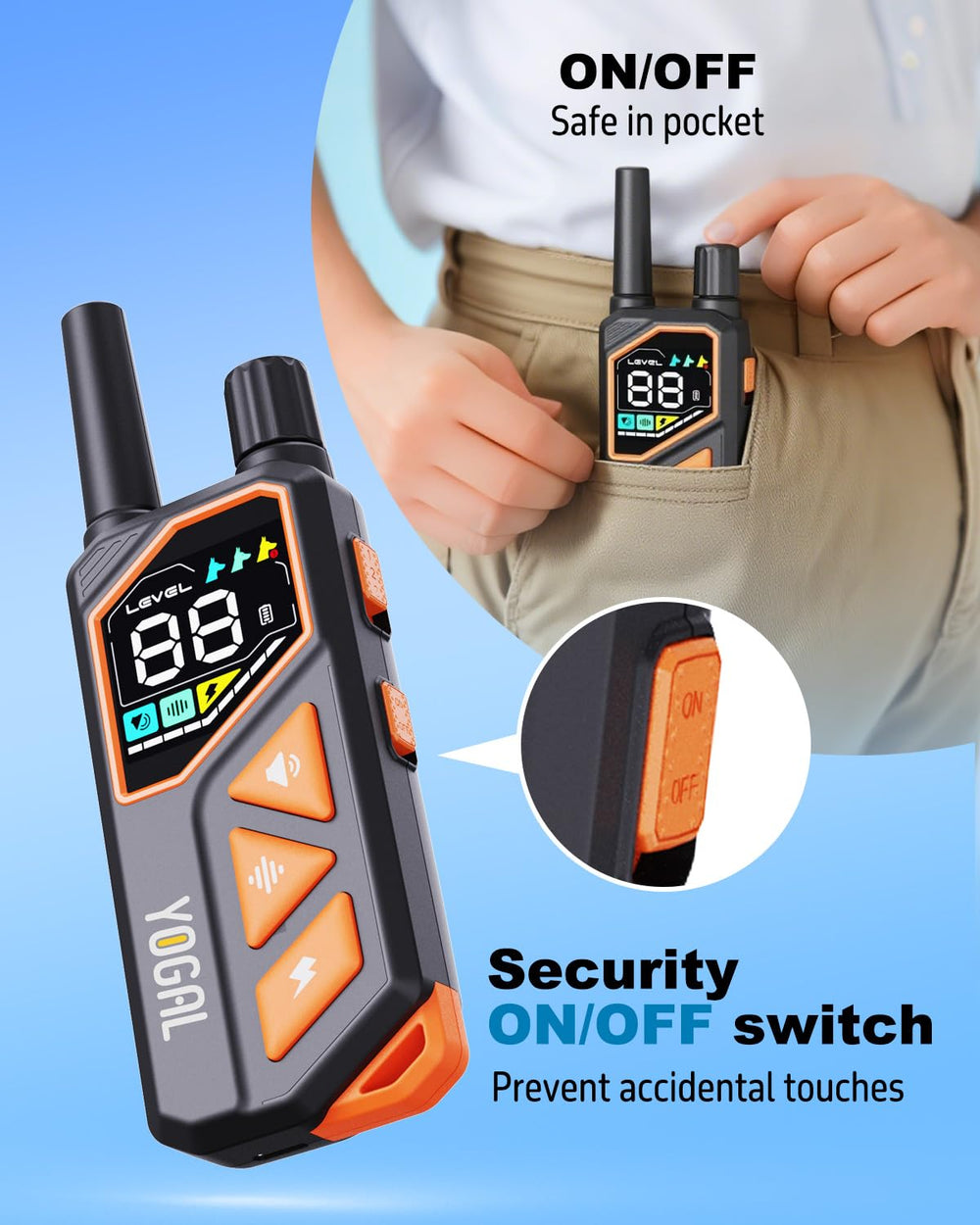 YOGAL 3300ft-range collar highlights long-range training capability outdoors.