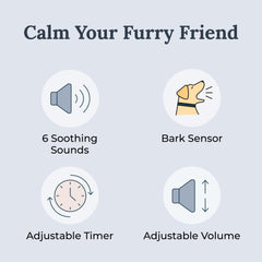 Yogasleep Pawzz on a coffee table helps dogs relax during downtime.