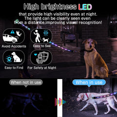 Yoheueoa led-dog-leash-usb-rechargeable provides long-lasting glow for camping.