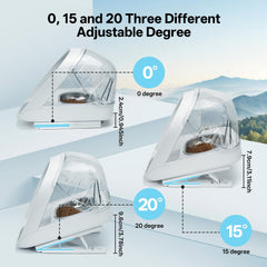 YOIHABV adjustable degrees 0-15-20 demonstrate varied height for comfortable feeding.