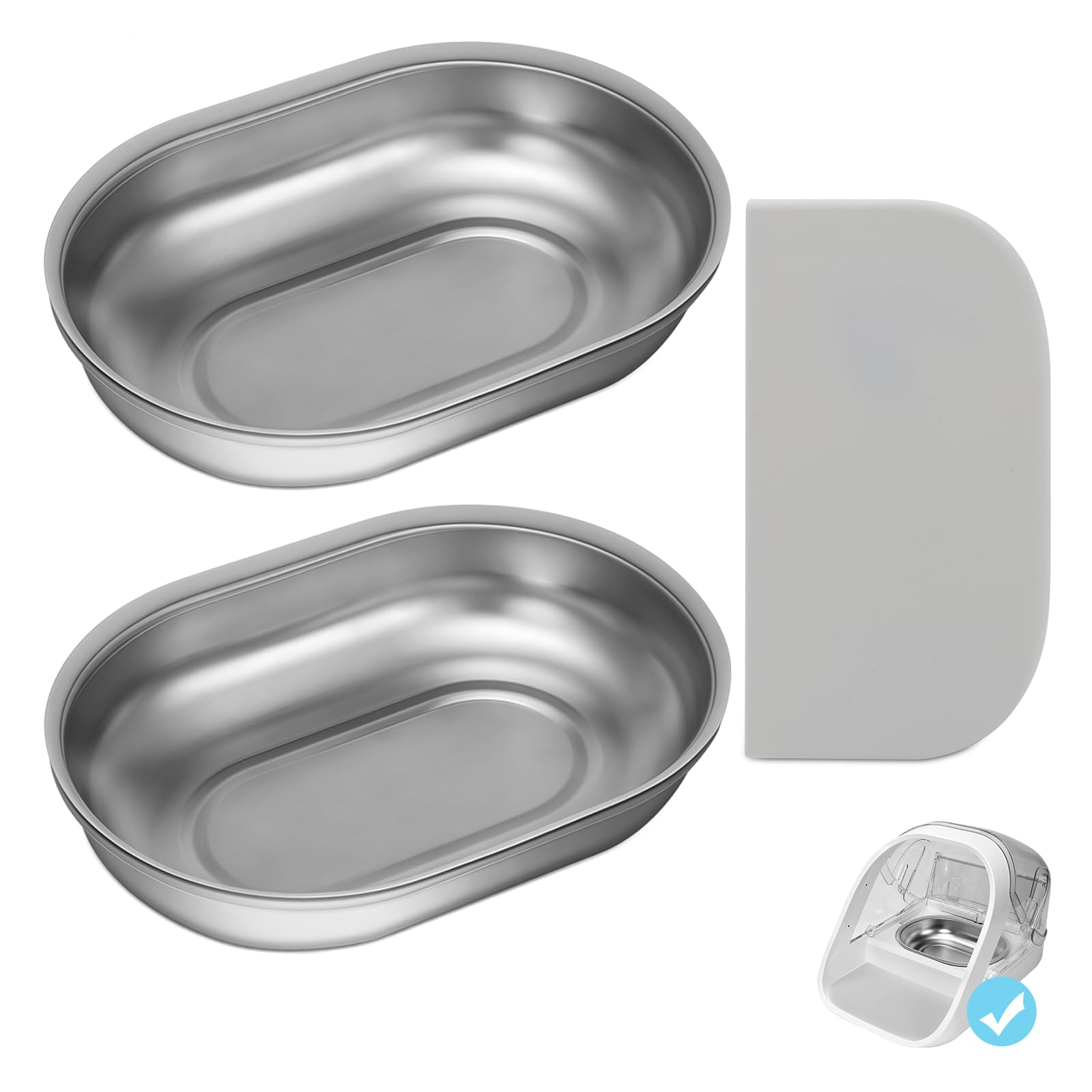 YOIHABV SUS304 bowls set for microchip feeder keeps meals fresh and organized.