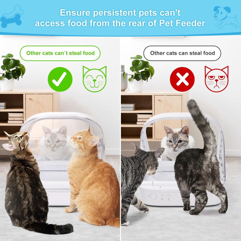 YOIHABV cat feeder rear cover on a standard unit enables easy lid operation.