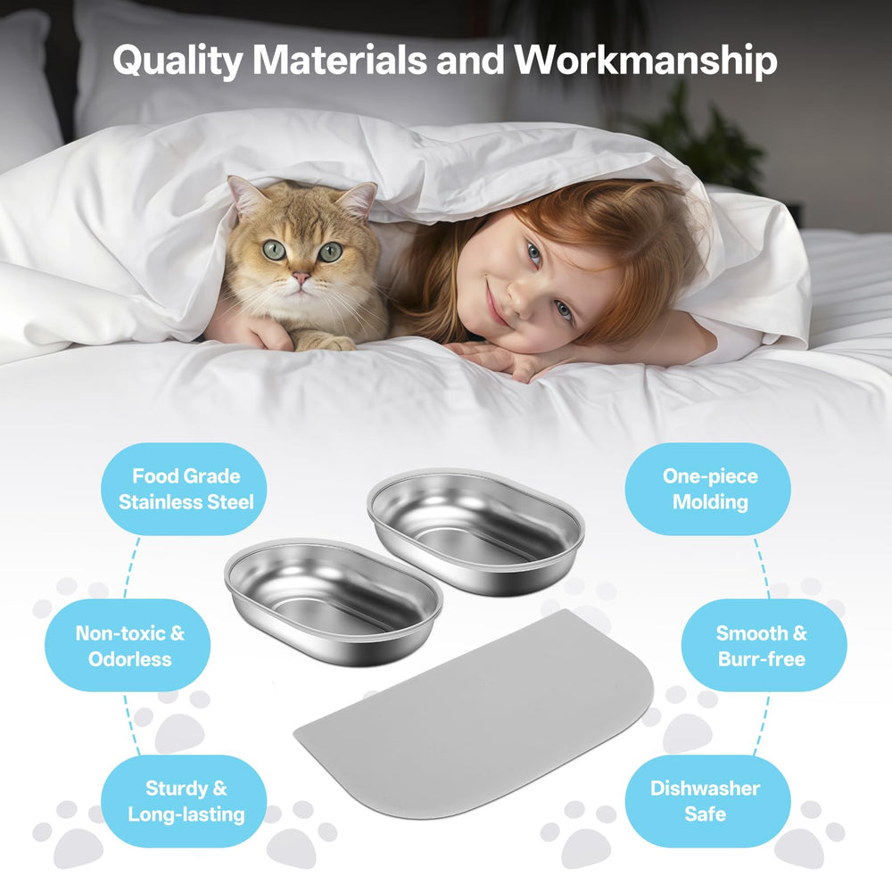 YOIHABV SUS304 bowls ease cleaning, protecting the feeder from daily wear.