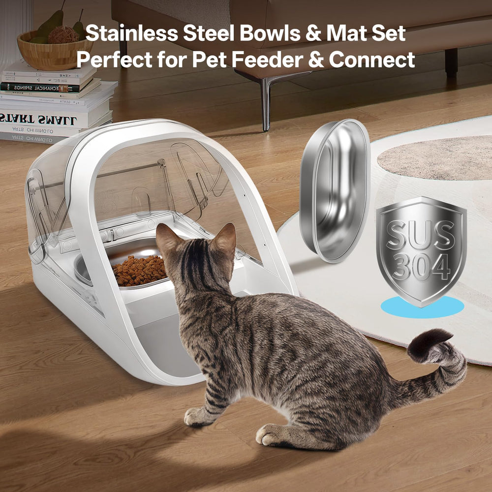 YOIHABV silicone mat in front of feeder keeps spills contained and area clean.