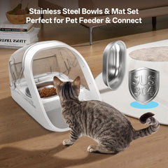 YOIHABV silicone mat in front of feeder keeps spills contained and area clean.