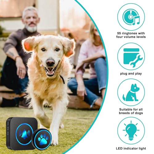 Yoiilifee dog doorbell 1000-feet-range offers reliable wireless coverage across large homes