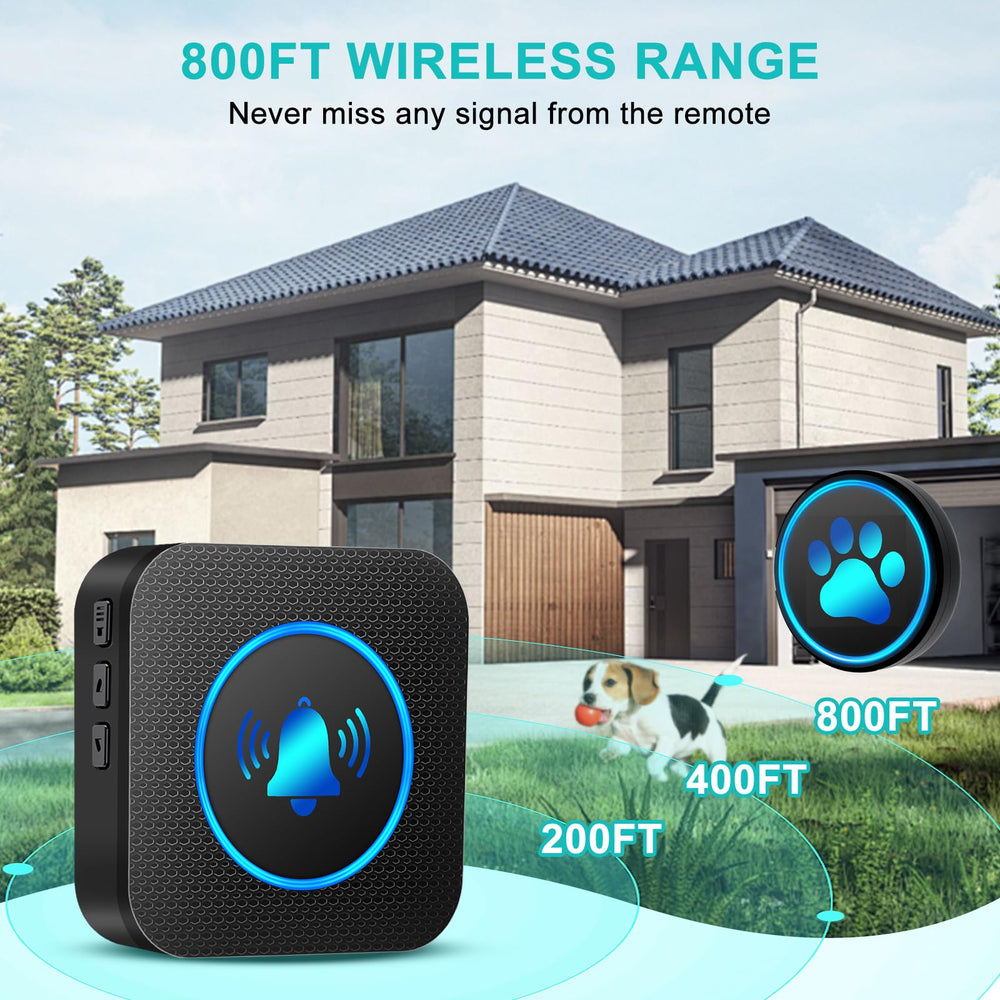 Yoiilifee dog doorbell adjustable volume up to 110dB for family-friendly signaling