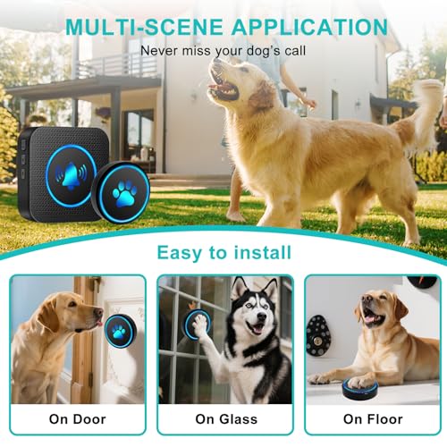 Yoiilifee dog doorbell IP65 waterproof unit ready for outdoor porch use