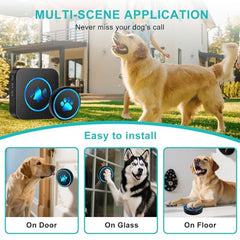 Yoiilifee dog doorbell IP65 waterproof unit ready for outdoor porch use