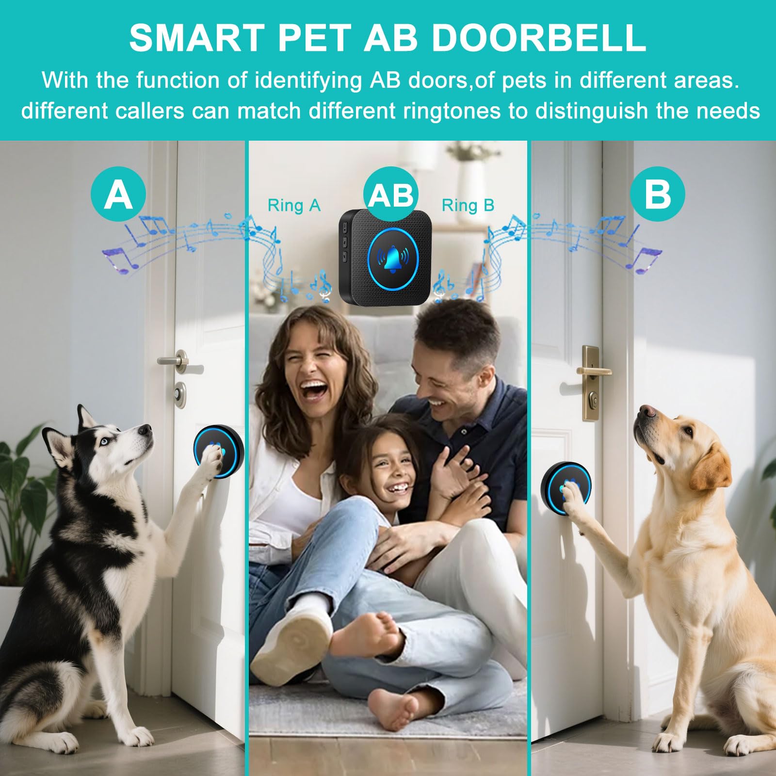 Yoiilifee dog doorbell wireless setup without wall drilling